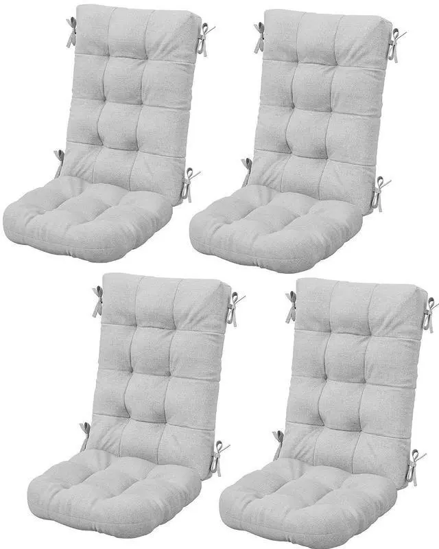 Main image of HDPE Outdoor Rocking Chair Cushion Set of 4, Memory Foam Cushion Gray