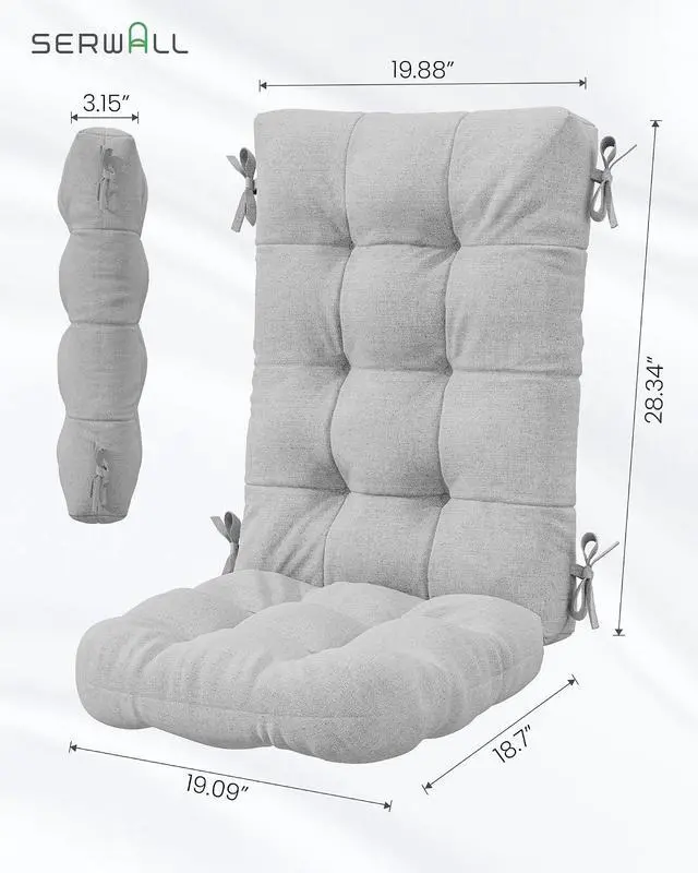 Alt view image 4 of 7 - Folding Adirondack Chairs with Cushions - Set of 4, Memory Foam Cushions - Blue/Gray