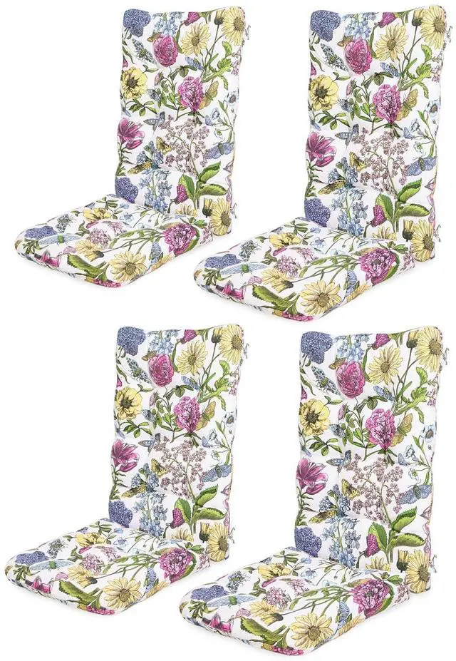 Main image of HDPE Outdoor Rocking Chair Cushion Set of 4, Memory Foam Cushion Flowers Pattern