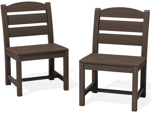 Main image of Patio Dining Chair, All Weather Dining Chair Set of 2, Outdoor Dining Chair with Widened Seat, Coffee