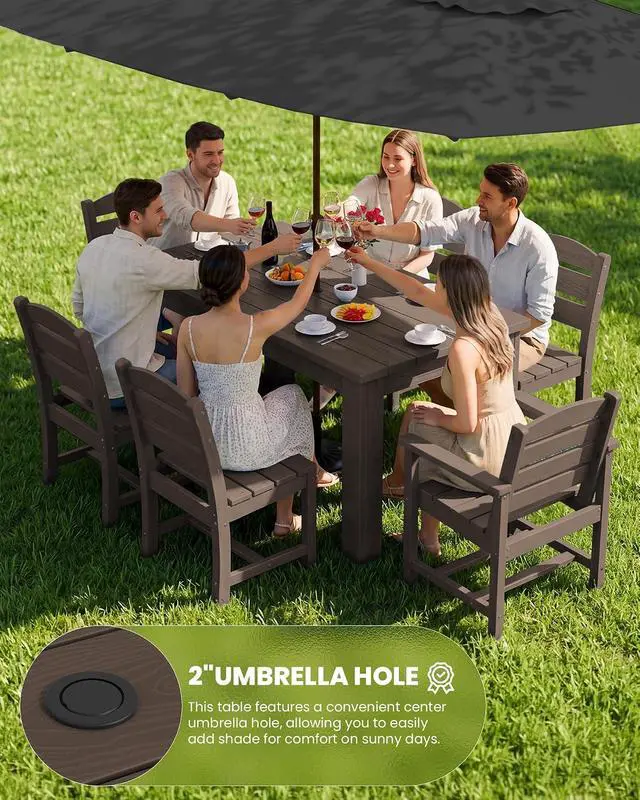 Alt view image 2 of 7 - Patio Dining Chair, All Weather Dining Chair Set of 2, Outdoor Dining Chair with Widened Seat, Coffee