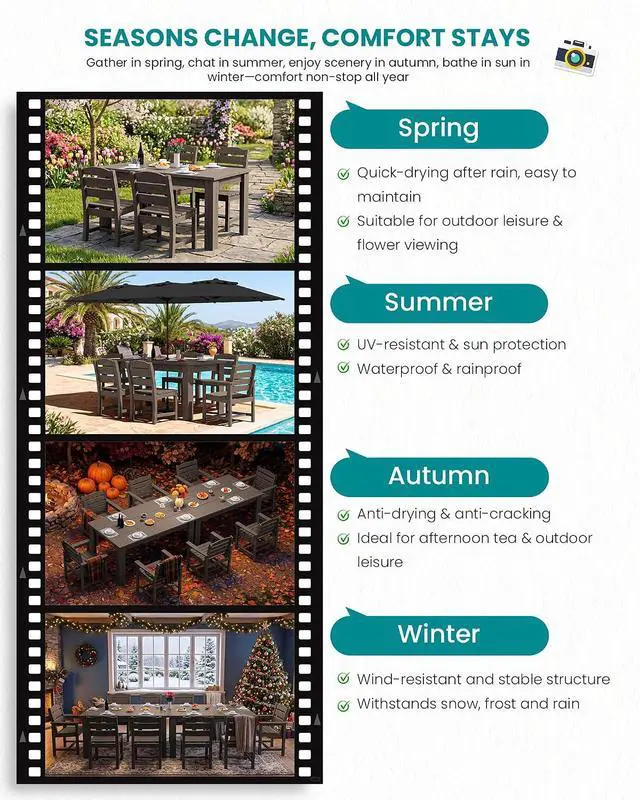 Alt view image 6 of 7 - Patio Dining Chair, All Weather Dining Chair Set of 2, Outdoor Dining Chair with Widened Seat, Coffee