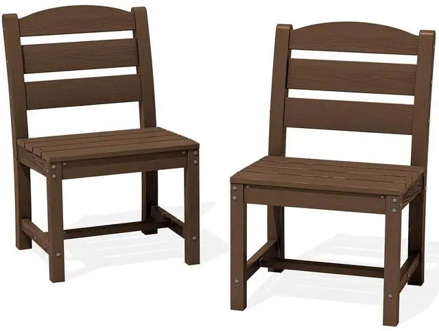 Main image of Patio Dining Chair, All Weather Dining Chair Set of 2, Outdoor Dining Chair with Widened Seat, Brown