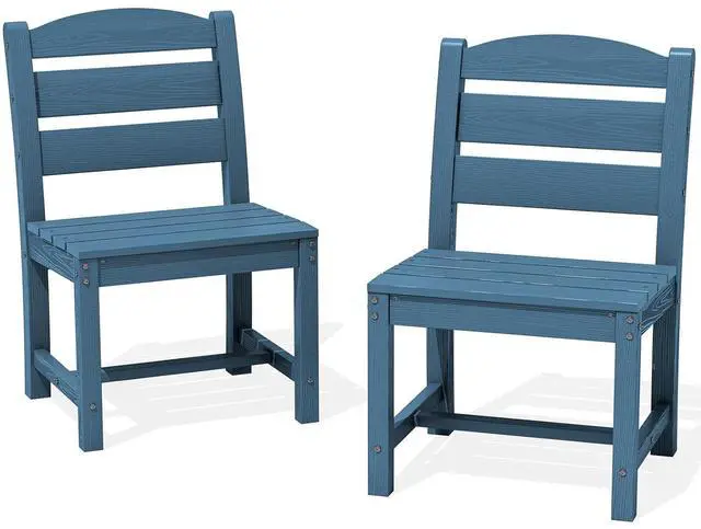 Main image of Patio Dining Chair, All Weather Dining Chair Set of 2, Outdoor Dining Chair with Widened Seat, Blue