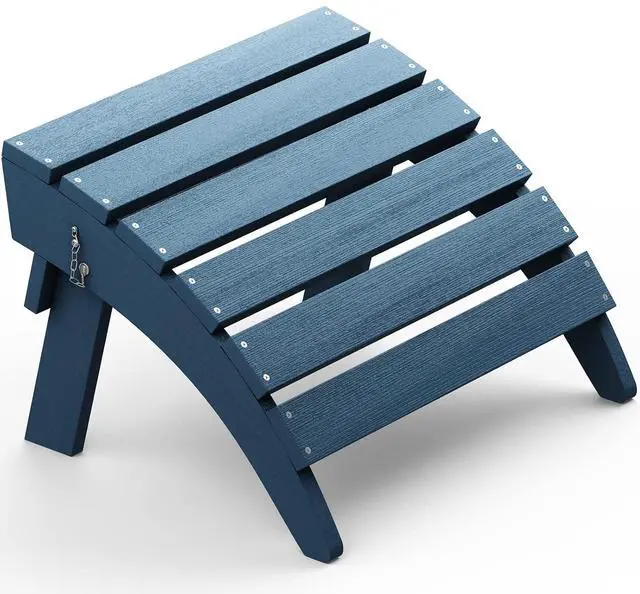 Main image of Folding Adirondack Footrest Without Assembly, All Weather Use Adirondack Footstool, Blue