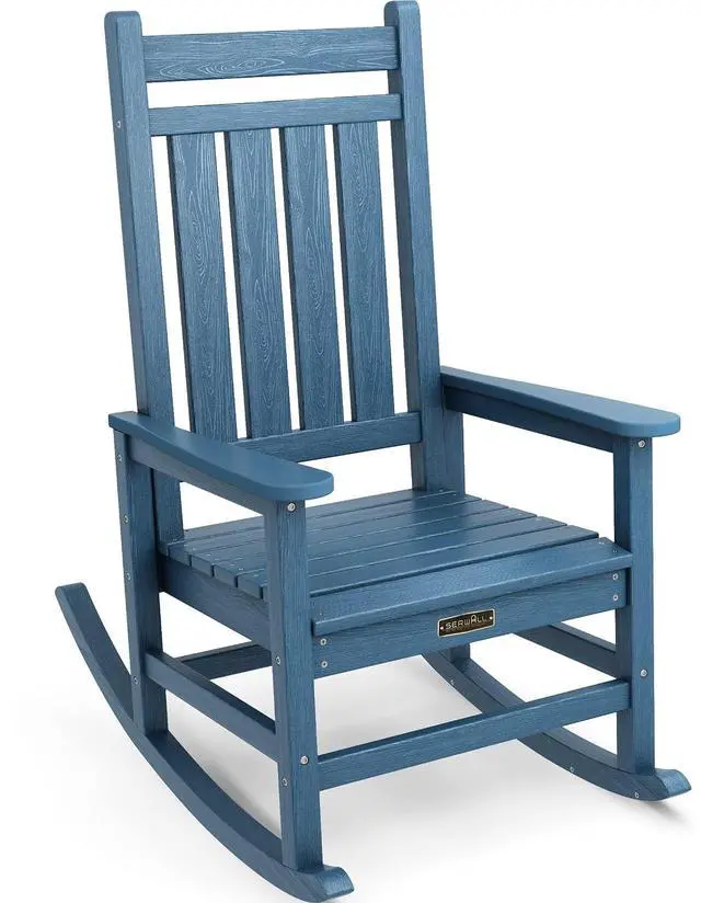 Main image of HDPE Outdoor Rocking Chair, HDPE Rocking Chair for Adult, Blue