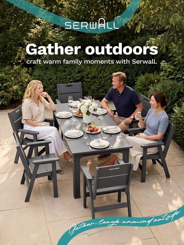 Alt view image 5 of 7 - 2-Pack HDPE Outdoor Patio Chairs, 19.69" Wide Ergonomic Dining Chairs, 330 LBS Heavy Duty All-Weather Arm Chairs for Backyard Deck Garden, Gray