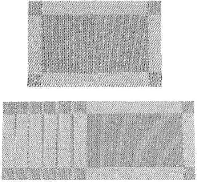 Main image of 6-Pack Heat Resistant Placemats, Non-Slip Woven Vinyl Table Mats, Washable & Durable for Daily Meals, Indoor & Outdoor Use, Light Gray