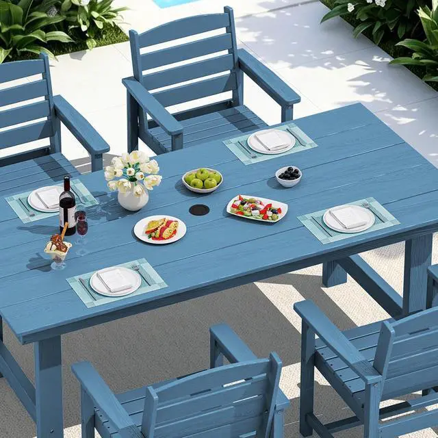 Alt view image 4 of 6 - 6-Pack Heat Resistant Placemats, Non-Slip Woven Vinyl Table Mats, Washable & Durable for Daily Meals, Indoor & Outdoor Use, Light Blue