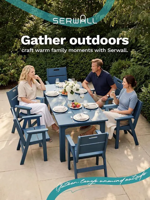 Alt view image 6 of 7 - 2-Pack HDPE Outdoor Patio Chairs, 19.69" Wide Ergonomic Dining Chairs, 330 LBS Heavy Duty All-Weather Arm Chairs for Backyard Deck Garden, Blue