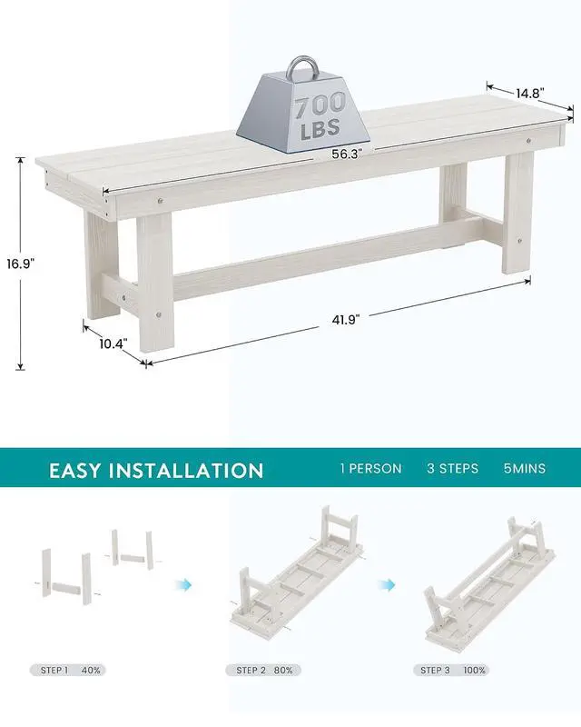 Alt view image 3 of 7 - Kitchen Table Set for 467" Extended Large Dining Table with 1 Bench and 2 Chairs, White