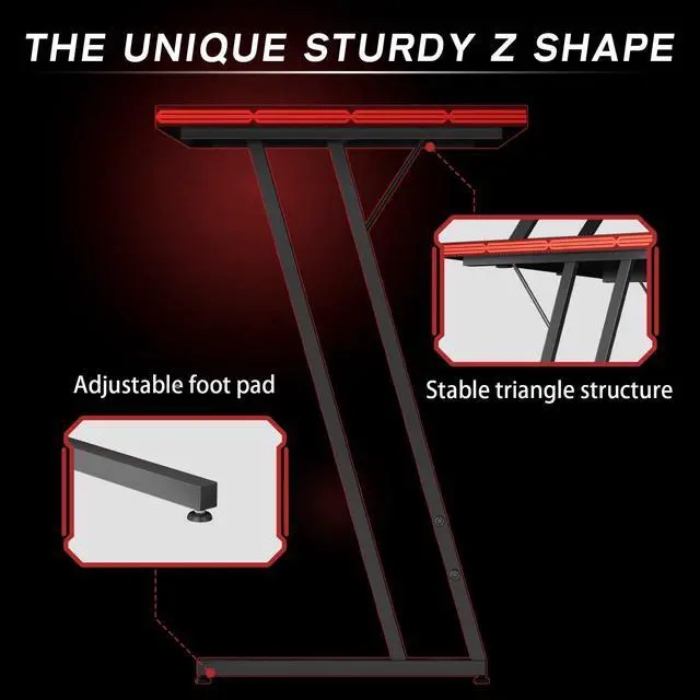 Alt view image 5 of 7 - L Shaped Gaming Desk Computer Corner PC Desk Table with Large Monitor Riser Stand for Home Office Sturdy Writing Workstation (Black, 47 Inch)