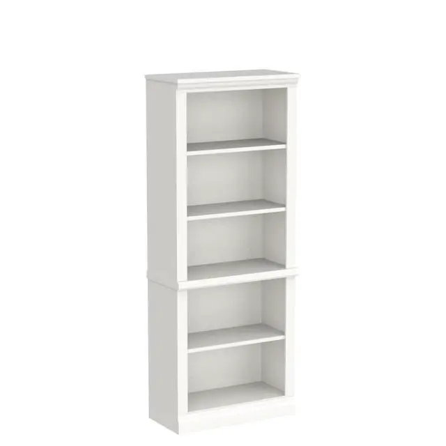 Alt view image 5 of 7 - 5-Shelf Bookcase, Wooden Standing Rack Book Storage Shelves Furniture Selection for Living Room, Bedroom, Home Office (White)