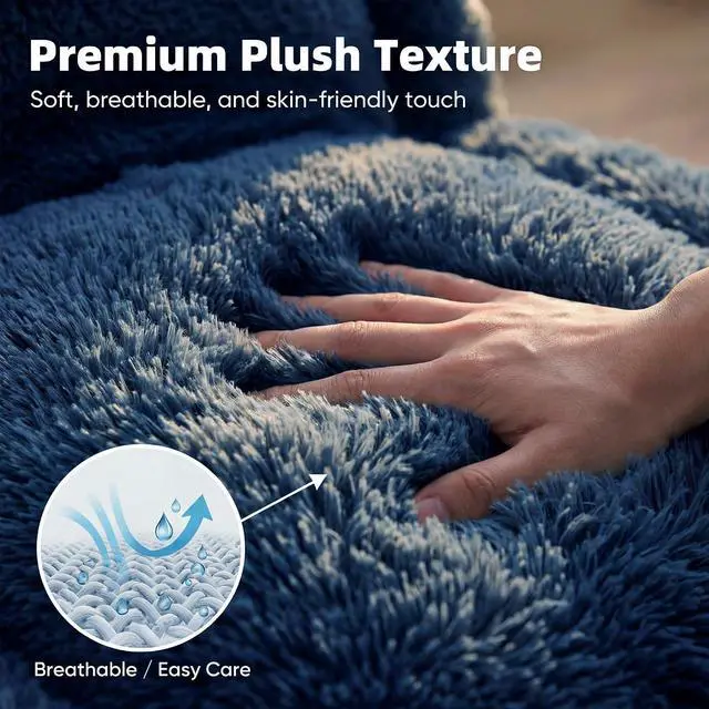 Alt view image 4 of 7 - Human Dog Bed Adjustable, Foldable Human Dog Bed for Adult & Pets with Egg Orthopedic Foam, Adjustable Upholstered Big Bean Bed with 2 Soft Cushions for Living Room, Bedroom (Dark Blue)