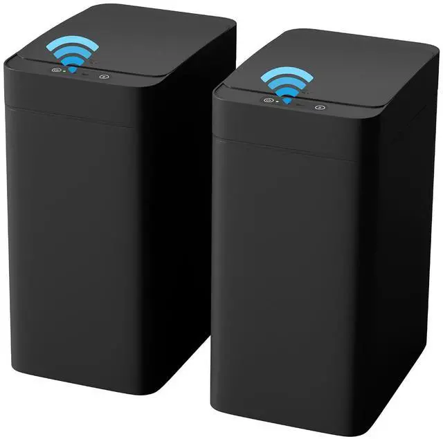Main image of Bathroom Trash Can with Lid 2.5 Gallon, Motion Sensor Trash Can 2 Pack, Slim Automatic Garbage Can, Touchless Smart Wastebaskets Waterproof for Bathroom, Kitchen, Office (2, Black)