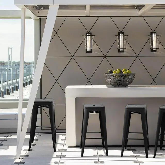 Alt view image 2 of 7 - 30 Inches Metal Bar Stools Industrial Barstools Stackable High Backless Stools Vintage Indoor Outdoor Stackable Kitchen Stools