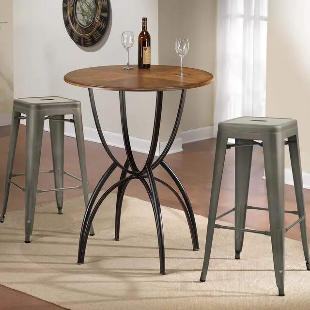 Alt view image 2 of 6 - 30 Inches Metal Bar Stools Industrial Barstools Stackable High Backless Stools Vintage Indoor Outdoor Stackable Kitchen Stools