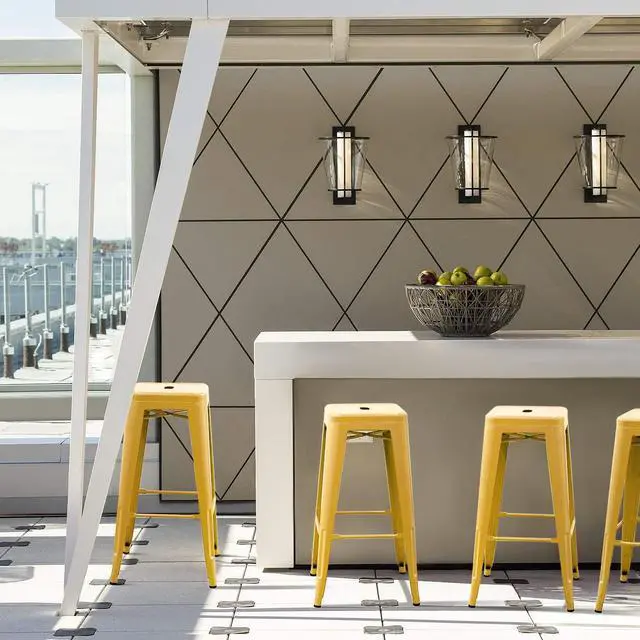 Alt view image 2 of 7 - 30 Inches Metal Bar Stools Industrial Barstools Stackable High Backless Stools Vintage Indoor Outdoor Stackable Kitchen Stools