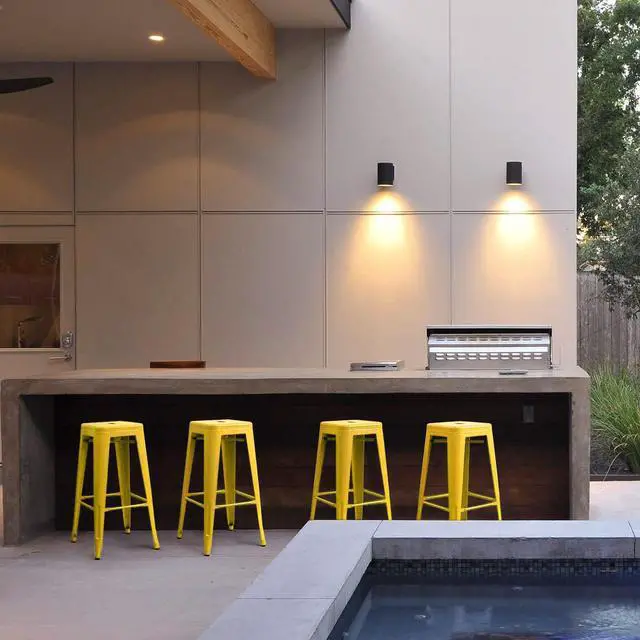 Alt view image 7 of 7 - 30 Inches Metal Bar Stools Industrial Barstools Stackable High Backless Stools Vintage Indoor Outdoor Stackable Kitchen Stools