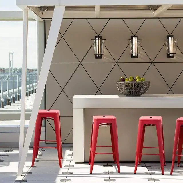 Alt view image 2 of 7 - 30 Inches Metal Bar Stools Industrial Barstools Stackable High Backless Stools Vintage Indoor Outdoor Stackable Kitchen Stools