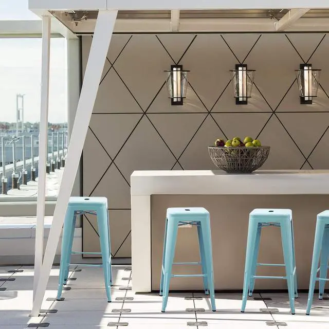 Alt view image 2 of 7 - 30 Inches Metal Bar Stools Industrial Barstools Stackable High Backless Stools Vintage Indoor Outdoor Stackable Kitchen Stools