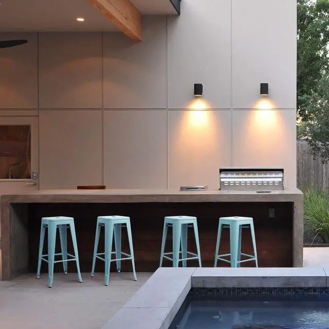 Alt view image 7 of 7 - 30 Inches Metal Bar Stools Industrial Barstools Stackable High Backless Stools Vintage Indoor Outdoor Stackable Kitchen Stools