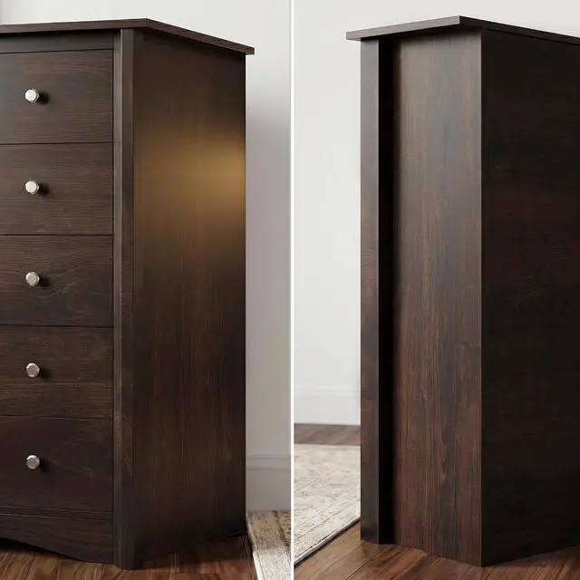 Alt view image 6 of 7 - Tall Dresser for Bedroom, 5 Drawer Dresser, Chest of Drawers, Organizer Drawers, for Hallway Entryway (Brown)