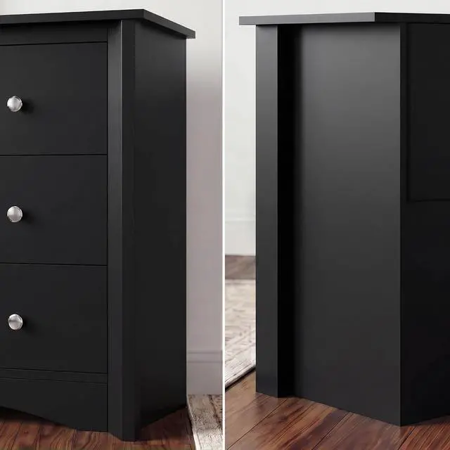 Alt view image 6 of 7 - Dresser for Bedroom, 6 Wood Dresser, Chest of Drawers, for TV up to 65 inch, TV Stand Storage Chest of Drawers for Hallway Entryway (Black)