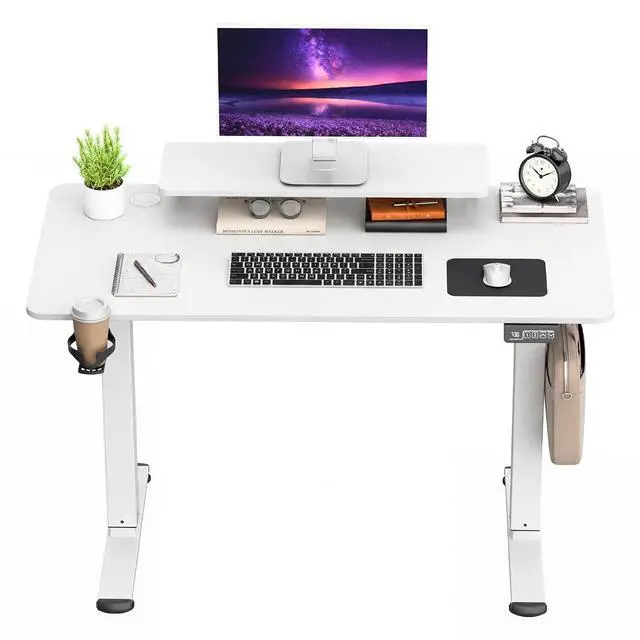 Main image of Electric Standing Desk, 47 x 24 Inches Sit Stand up Desk, Sit Stand Height Adjustable Home Office Desk with Monitor Stand (White, 47)