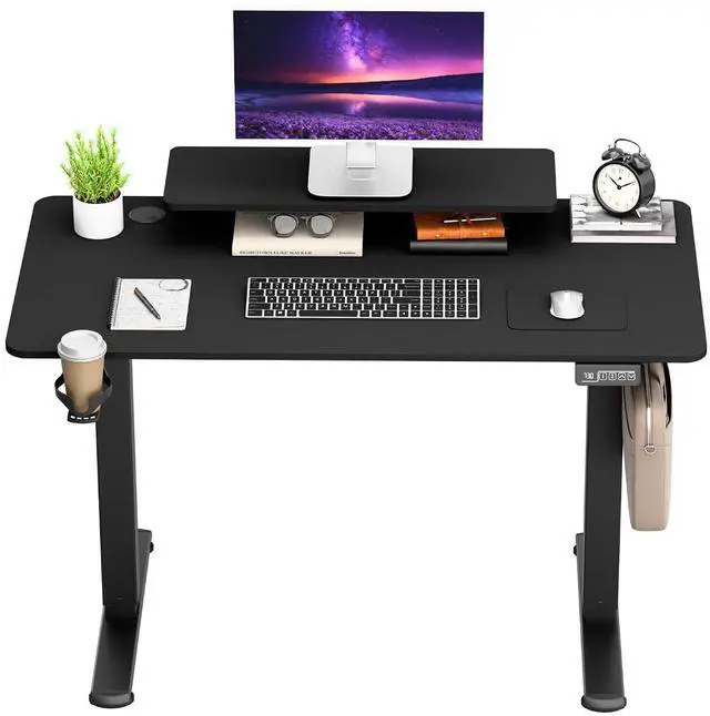 Main image of Electric Standing Desk, 47 x 24 Inches Sit Stand up Desk, Sit Stand Height Adjustable Home Office Desk with Monitor Stand (Black, 47)