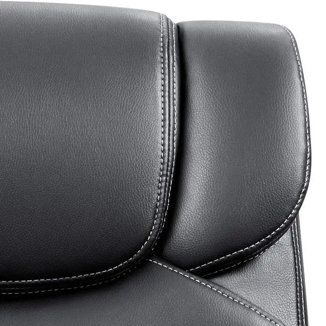 Alt view image 7 of 7 - Mid Back Executive Office Chair Swivel Computer Task Chair with Armrests,Ergonomic Leather-Padded Desk Chair with Lumbar Support