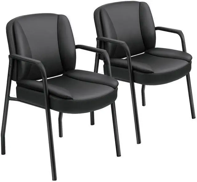 Main image of Office Guest Chair Reception Chair for Office Reception Lobby PU Leather Waiting Room Chair with Armrests Executive Office Chair Upholstered Set of 2