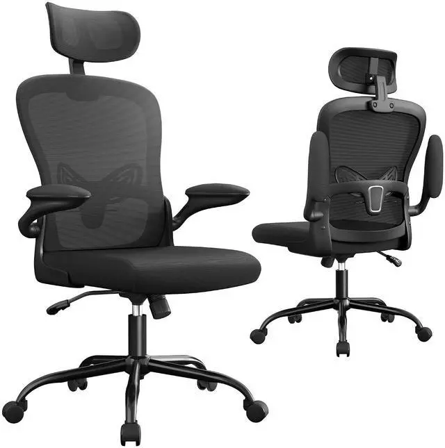 Main image of Ergonomic Office Chair Executive High Back Computer Desk Chair with 3D Headrest, Adjustable Lumbar Support Armrests for Home Office (Black)