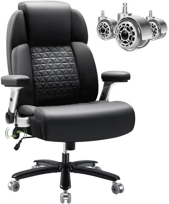 Main image of 500lbs Big and Tall Office Chair Heavy Duty Desk Chair for Heavy People, Adjustable Lumbar Support & Height, High Back Ergonomic Executive Computer Chair