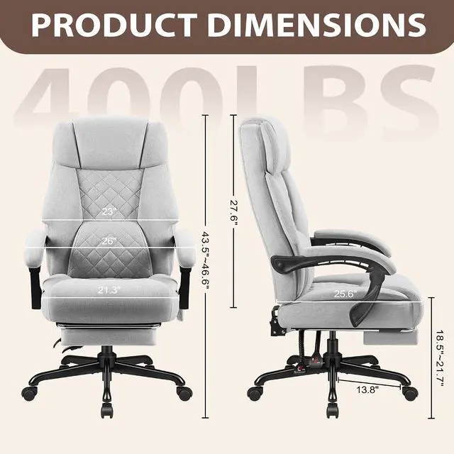 Alt view image 2 of 2 - Massage Office Chair 400 LBS Home Office Desk ChairLeather Executive Chair Ergonomic Office Chair