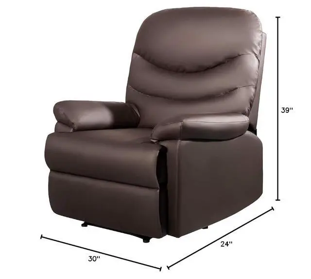 Alt view image 2 of 2 - Recliner Chair PU Leather Sofa Adjustable Home Theater Seating Single Recliner Sofa Classic Lounge Chair Living Room Recliners with Three Section Cushion
