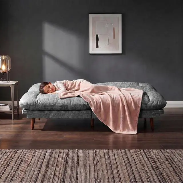 Alt view image 4 of 7 - Futon Sofa Bed,69 Inch Futon Couch Convertible with Adjustable Backrest and Armrests, Recliner Sleeper Sofa for Small Spaces, Living Room, Office, Guest Room (Grey-PU Leather)