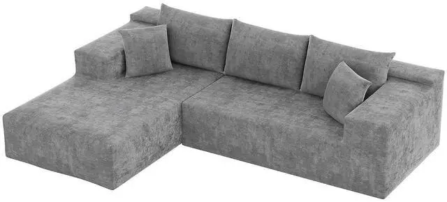 Main image of 108 Cloud Sectional Couches, Boneless Couch Modular L-Shaped Sofa with Deep Seat, Modern Comfort Upholstered Sofas for Living Room, No Assembly Required (Chenille, Grey)
