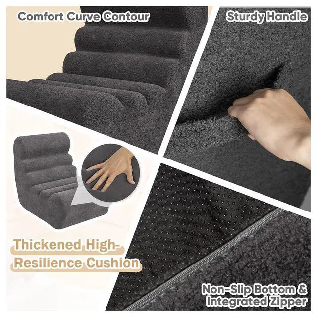 Alt view image 4 of 7 - Bean Bag Chair for Adults Memory Foam Bean Bag Chairs, Fireside Chair Comfy Lazy Floor Sofa, Recliner Sofa for Living Rooms and Bedrooms (Grey)
