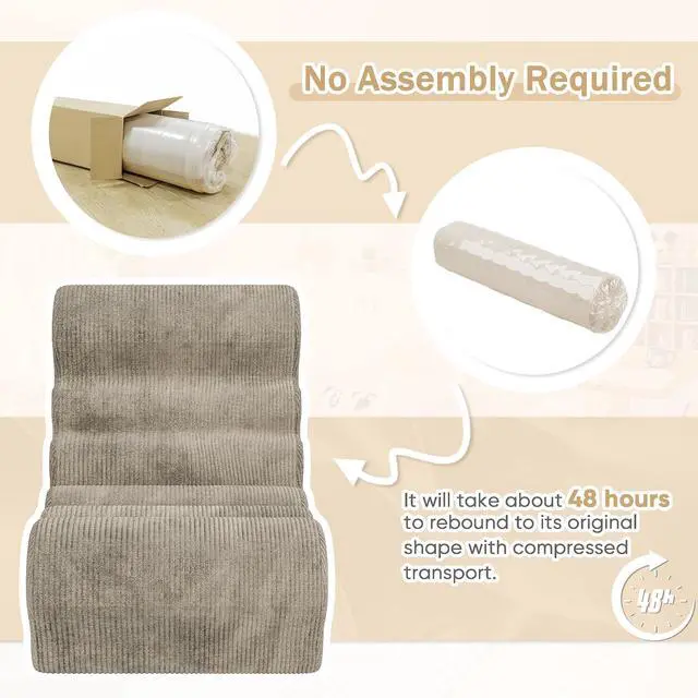 Alt view image 6 of 7 - Bean Bag Chair for Adults Memory Foam Bean Bag Chairs, Fireside Chair Comfy Lazy Floor Sofa, Recliner Sofa for Living Rooms and Bedrooms (Brown)