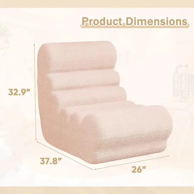 Alt view image 2 of 7 - Bean Bag Chair for Adults Memory Foam Bean Bag Chairs, Fireside Chair Comfy Lazy Floor Sofa, Recliner Sofa for Living Rooms and Bedrooms (Pink)