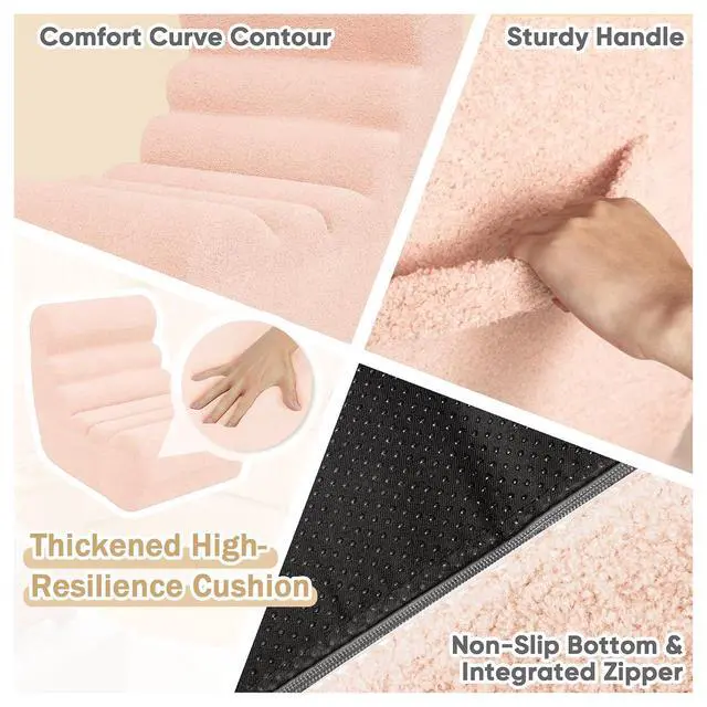 Alt view image 4 of 7 - Bean Bag Chair for Adults Memory Foam Bean Bag Chairs, Fireside Chair Comfy Lazy Floor Sofa, Recliner Sofa for Living Rooms and Bedrooms (Pink)