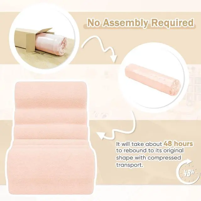 Alt view image 6 of 7 - Bean Bag Chair for Adults Memory Foam Bean Bag Chairs, Fireside Chair Comfy Lazy Floor Sofa, Recliner Sofa for Living Rooms and Bedrooms (Pink)