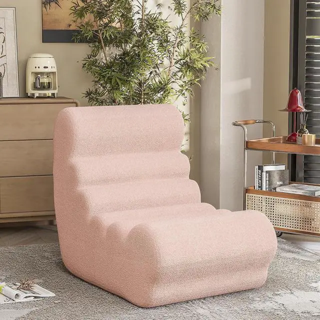 Alt view image 5 of 7 - Bean Bag Chair for Adults Memory Foam Bean Bag Chairs, Fireside Chair Comfy Lazy Floor Sofa, Recliner Sofa for Living Rooms and Bedrooms (Pink)