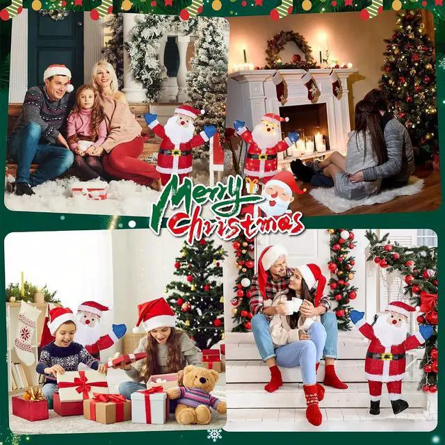 Alt view image 7 of 7 - 3FT Lighted Christmas Santa, Outdoor Pre-lit 3D Santa Claus Decor, Outdoor Indoor Christmas Holiday Decoration w/ 80 LED Lights for Lawn Yard Garden
