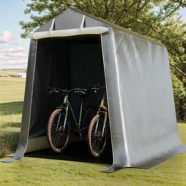 Main image of Carport, Heavy Duty Outdoor Storage Shelter Shed, Portable Garage with Rolled up Zipper Doors, UV Resistant and Waterproof Carports Tent for Motorcycle, Bike or Garden Tools Tent Shed