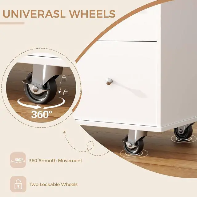 Alt view image 6 of 7 - QAQA 40" Kitchen Island Cart Furniture cart on Wheels Rolling Portable Dining Room Serving Utility Carts Mobile Movable with Drawers Cabinet,White