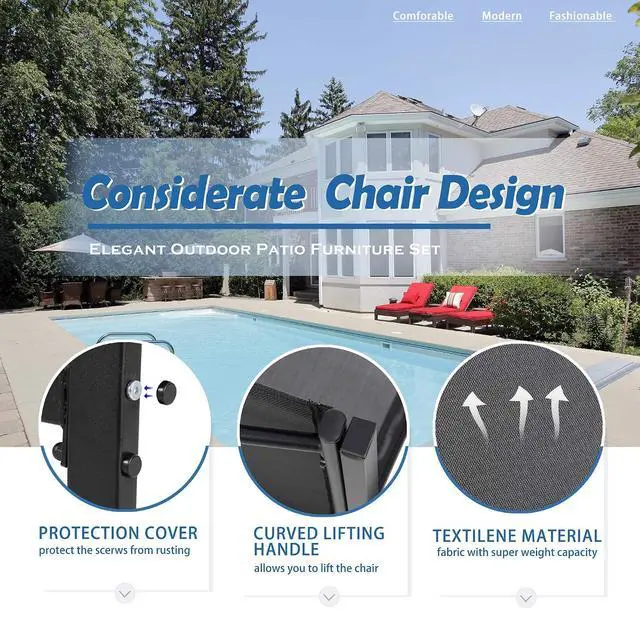 Alt view image 5 of 7 - 4 Pieces Patio Furniture Sets,Outdoor Patio Conversation Sets with Glass Coffee Table, Small Porch Balcony Furniture, Patio Table and Chairs Set for Garden, Backyard (Black)