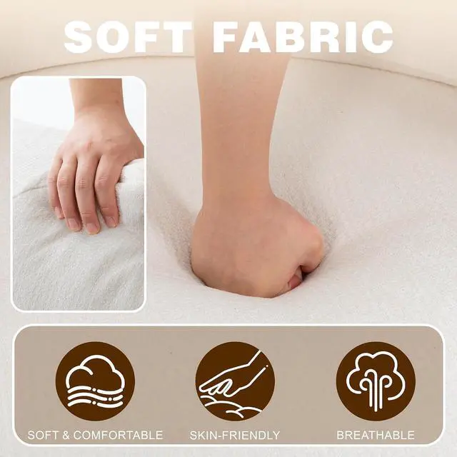 Alt view image 7 of 7 - 77 Convertible Sofa Bed, Folding Boneless Couch, Floor Sofa 2-in-1 Curved Couch for Small Living Room, Apartment, Guest Room, White