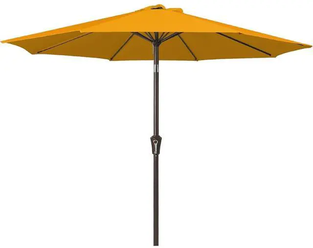 Main image of Outdoor Patio Umbrella 9FT Outdoor Table Umbrella with Push Button Tilt and Crank, Market Umbrellas 8 Sturdy Ribs UV Protection Waterproof for Garden, Deck, Pool (Bright Orange)